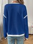 Women Color Block Crew Neck Casual Long Sleeve T-shirt
