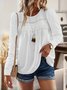 Women Plain Crew Neck Casual Long Sleeve T-shirt