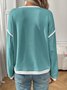 Women Color Block Crew Neck Casual Long Sleeve T-shirt