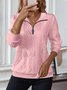 Cotton V Neck Casual Sweatshirt