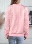 Plain V Neck Regular Fit Casual Sweatshirt
