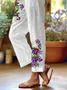 Women's  H-Line Baggy Pants Daily Going Out Pants White Casual Printing Floral Spring/Fall Pants