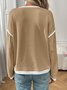 Women Color Block Crew Neck Casual Long Sleeve T-shirt
