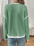 Women Color Block Crew Neck Casual Long Sleeve T-shirt