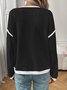Women Color Block Crew Neck Casual Long Sleeve T-shirt