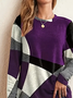 Women Abstract Crew Neck Casual Long Sleeve T-shirt
