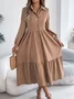 Cotton Casual Plain Regular Fit Dress With No
