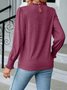 Women Plain Crew Neck Vintage Long Sleeve T-shirt