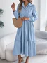 Cotton Casual Plain Regular Fit Dress With No