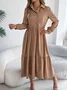 Cotton Casual Plain Regular Fit Dress With No