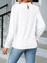 Women Plain Crew Neck Vintage Long Sleeve T-shirt