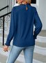 Women Plain Crew Neck Vintage Long Sleeve T-shirt