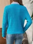 Simple Crew Neck Plain Cardigan