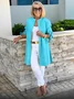 Women's Shirt Jacket Single-Breasted Temperament Commuting Solid Color Long-Sleeved Cotton Cardigan