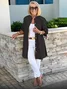 Women's Shirt Jacket Single-Breasted Temperament Commuting Solid Color Long-Sleeved Cotton Cardigan