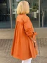Women's Shirt Jacket Single-Breasted Temperament Commuting Solid Color Long-Sleeved Cotton Cardigan