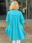 Women's Shirt Jacket Single-Breasted Temperament Commuting Solid Color Long-Sleeved Cotton Cardigan