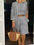 Women's Split Joint Plain Daily Going Out Two-Piece Set White Casual Spring/Fall Top With Pants Matching Set