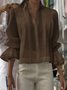 Casual Plain Shirt Collar Shirt