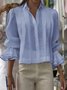 Casual Plain Shirt Collar Shirt