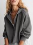 Casual Plain Long Sleeve Hoodie