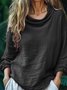 Casual Plain Cowl Neck Blouse
