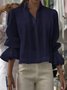 Casual Plain Shirt Collar Shirt