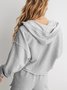 Casual Plain Long Sleeve Hoodie