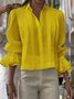 Casual Plain Shirt Collar Shirt