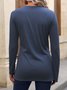 Women Plain Crew Neck Casual Long Sleeve T-shirt