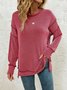 Plain Crew Neck Casual Sweatshirt