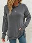 Plain Crew Neck Casual Sweatshirt