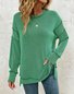 Plain Crew Neck Casual Sweatshirt