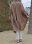 Linen Autumn New Casual Long-sleeved Shirt Dress Versatile Long Windbreaker Jacket Solid Color Cardigan