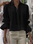 Casual Plain Shirt Collar Shirt