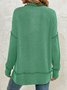 Plain Crew Neck Casual Sweatshirt