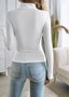 Women Plain Mock Neck Casual Long Sleeve T-shirt