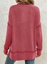 Plain Crew Neck Casual Sweatshirt