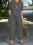 Women's Split Joint Plain Commuting Going Out Matching Outfit Caramel Casual Spring/Fall Multi-Piece Set Elastic Band Matching Set
