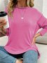 Plain Crew Neck Casual Sweatshirt