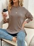 Plain Crew Neck Casual Sweatshirt