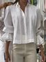 Casual Plain Shirt Collar Shirt