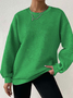 Women's Waffle Casual Long Sleeve Crew Neck Sweatshirt