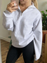 Women's Half Zip Lapel Casual Long Sleeve Sweatshirt