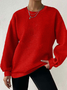 Women's Waffle Casual Long Sleeve Crew Neck Sweatshirt