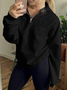 Women's Half Zip Lapel Casual Long Sleeve Sweatshirt