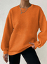 Women's Waffle Casual Long Sleeve Crew Neck Sweatshirt