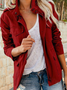 Plain Stand Collar Zipper Boho Jacket