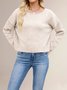 Autumn And Winter Round Neck Color Block Knitted Sweater Loose Versatile Pullover Sweater