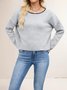 Autumn And Winter Round Neck Color Block Knitted Sweater Loose Versatile Pullover Sweater